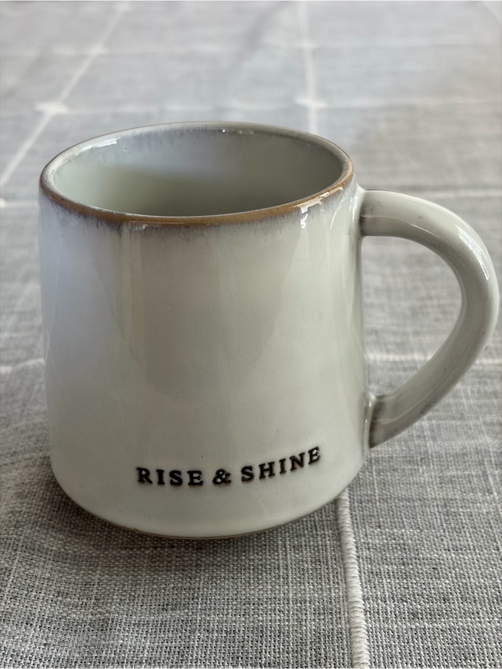 Hearth & Hand Magnolia “Rise & Shine” Coffee/Tea Mug Taupe Stoneware Dish/Microw